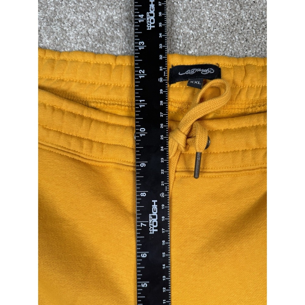 Ed Hardy Mustard Yellow Wide Leg Sweatpants with Butterfly Graphics - Picture 8 of 10
